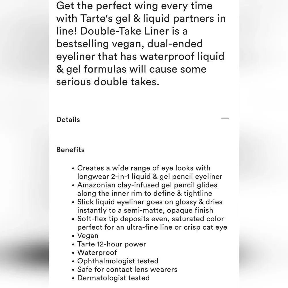 Tarte Double Take 2-In-1 Waterproof‎ Eyeliner